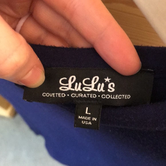 Lulus Jersey Knit Navy Cut Out Back T Shirt Dress Size Large - Picture 6 of 9